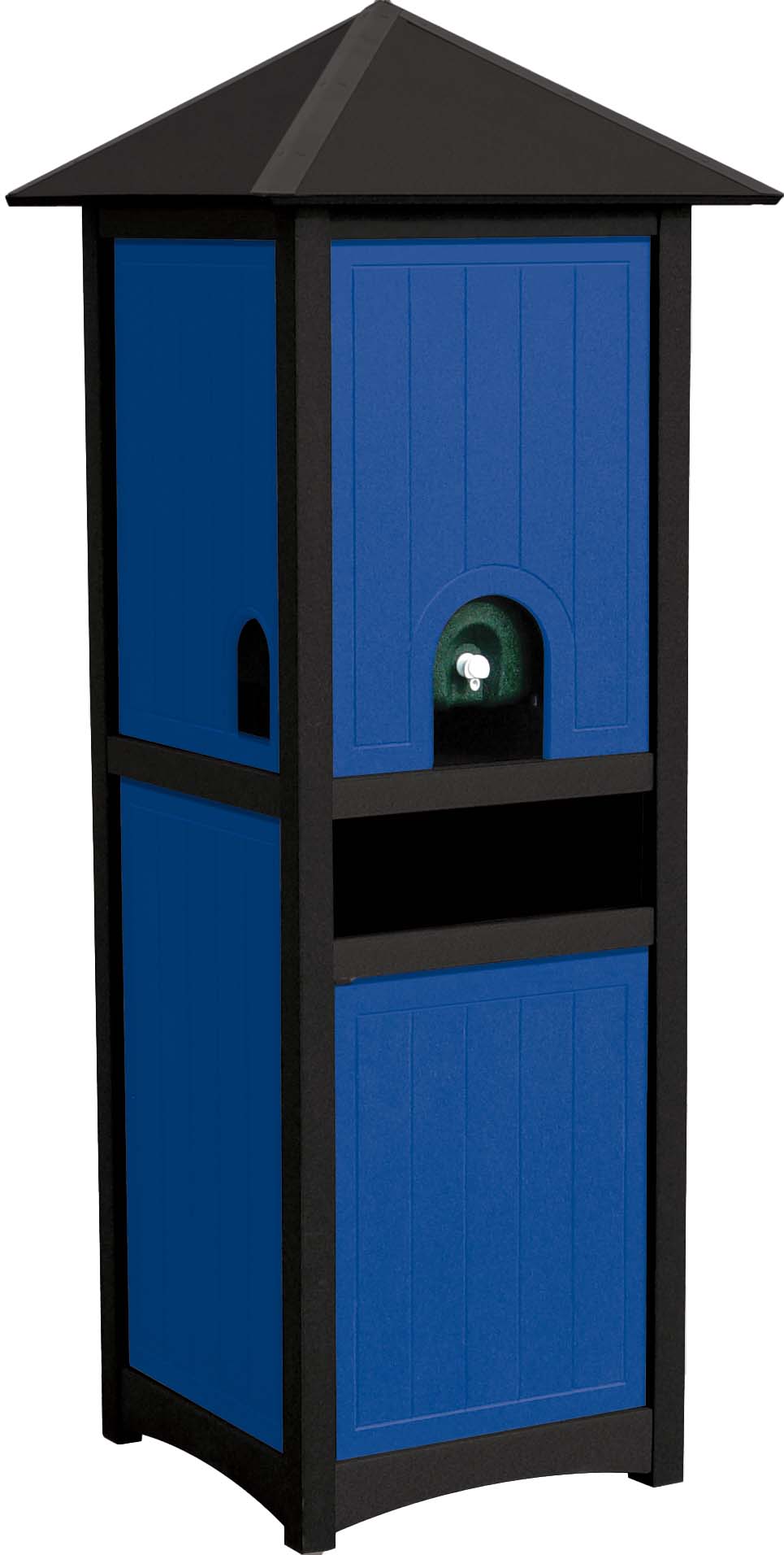easycare hunter water cooler enclosure with waste and recycling with blue panels