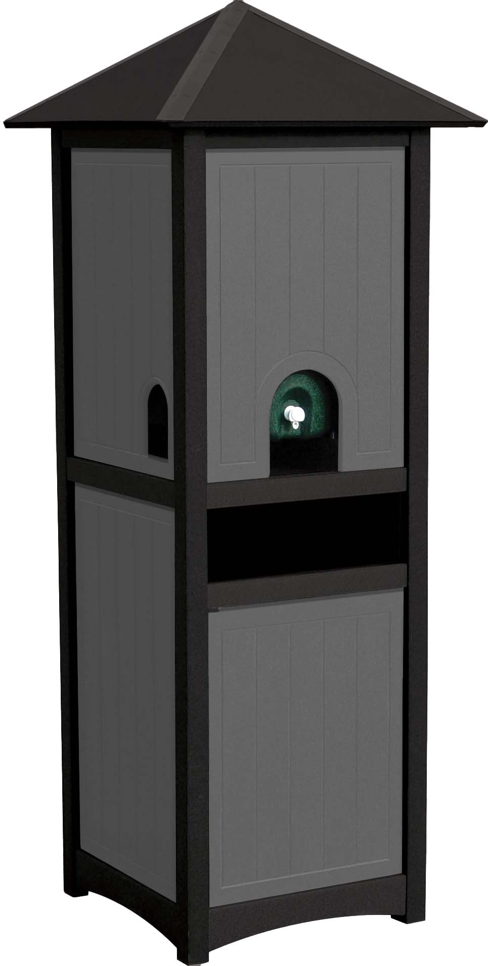 easycare hunter water cooler enclosure with waste and recycling with gray panels