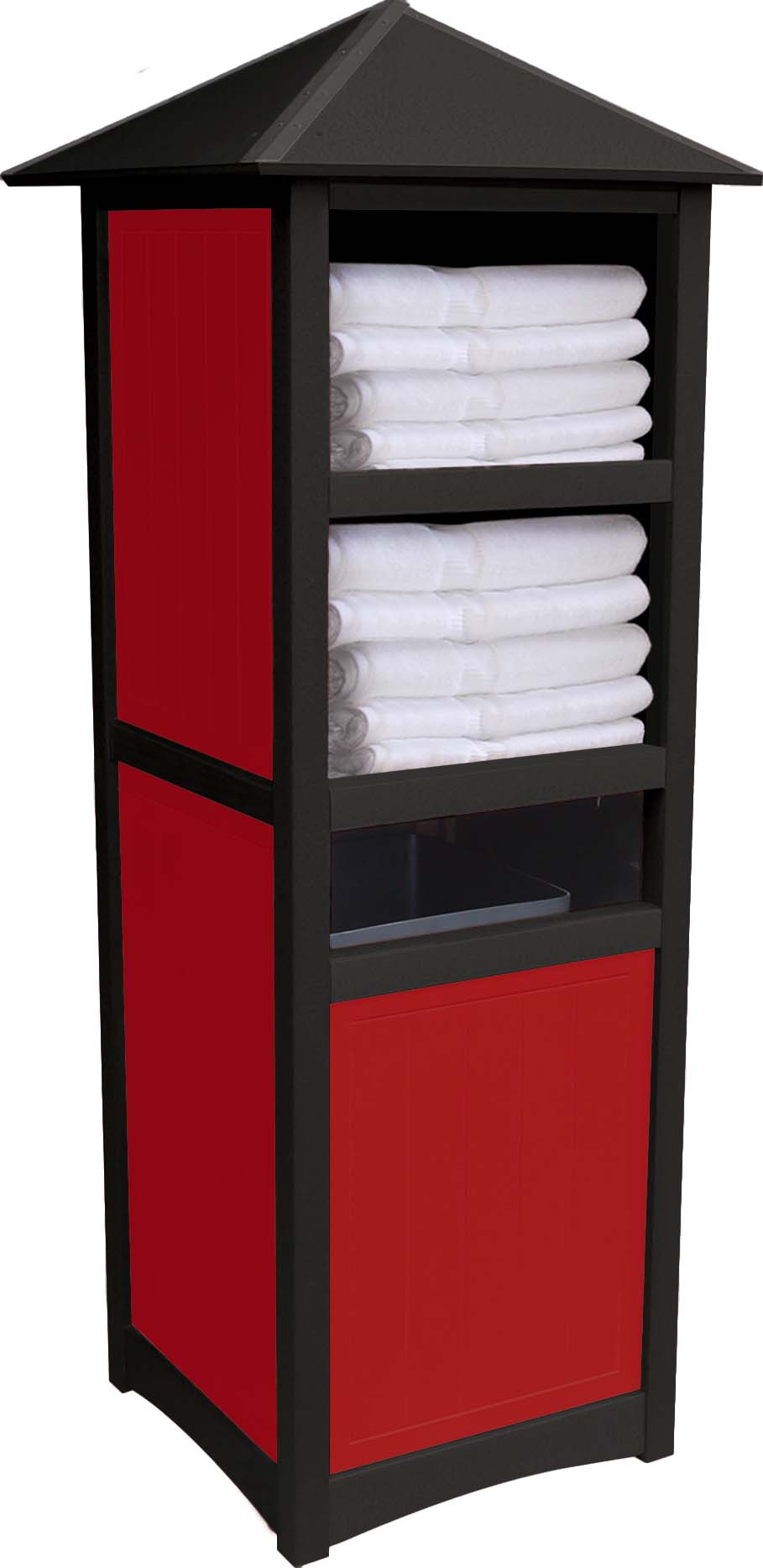 easycare hunter towel station with roof with red panels