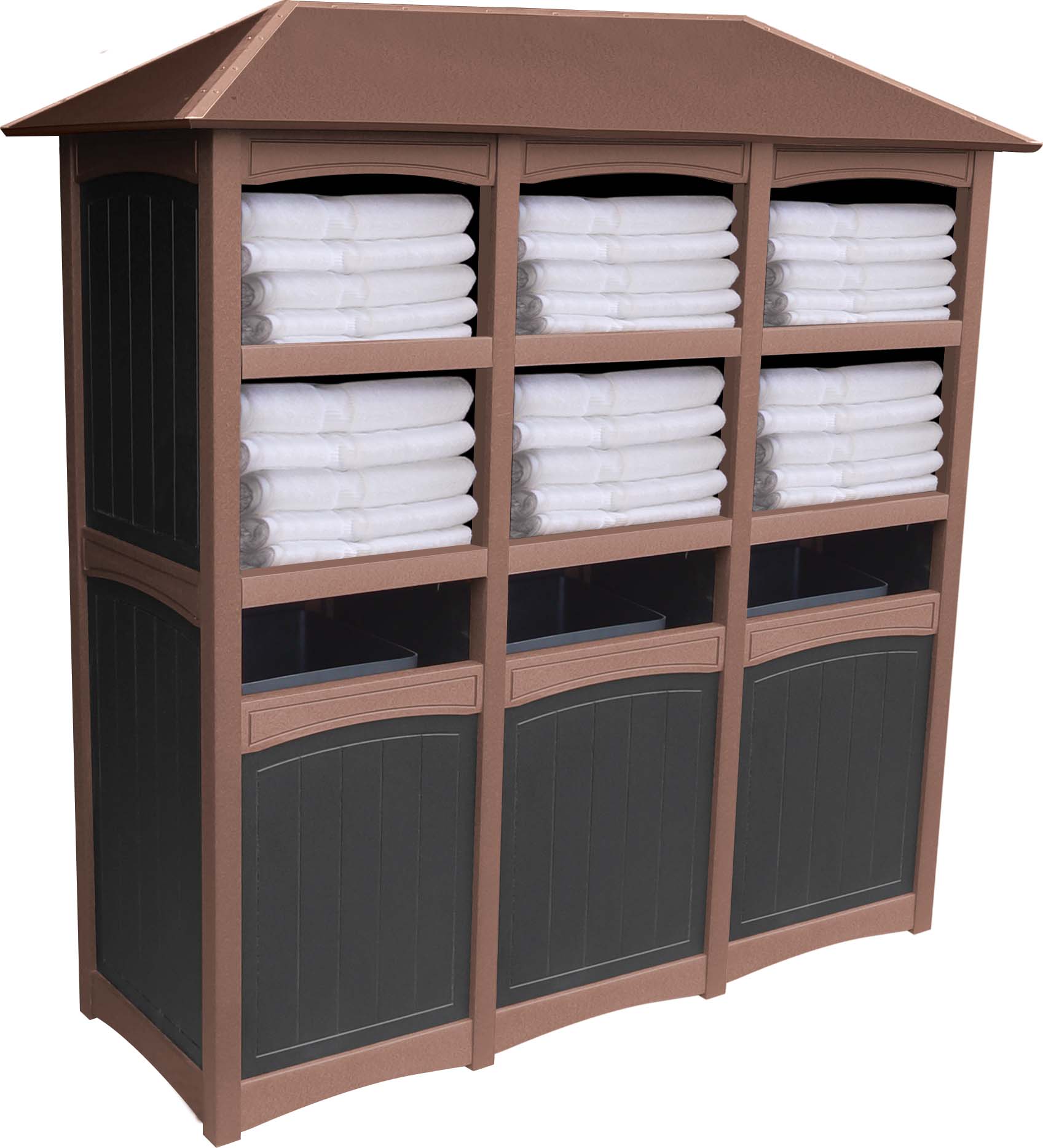 easycare emerald triple towel station with roof with tudor brown frame