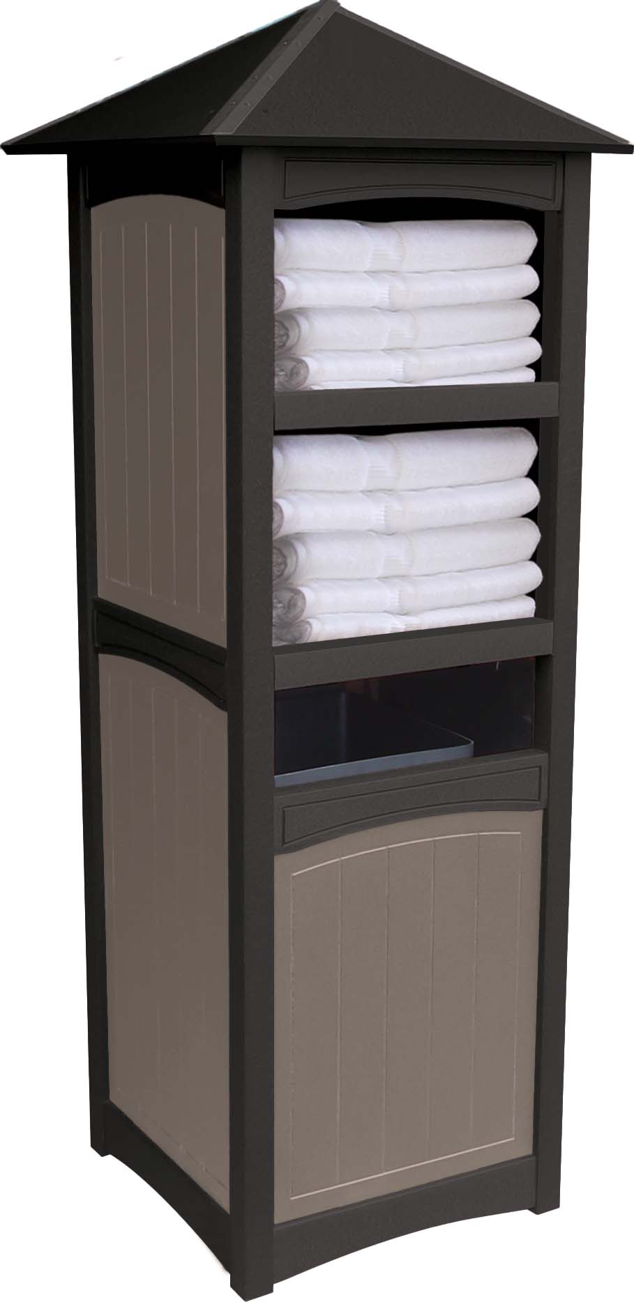 easycare emerald towel station with roof with weatherwood panels
