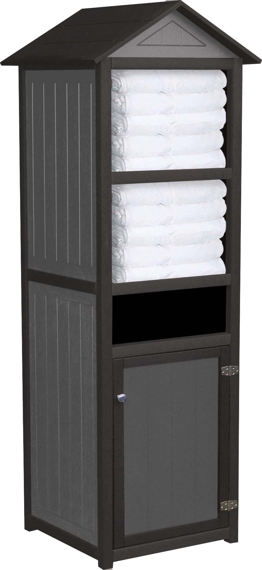 easycare spruce towel station with roof with gray panels