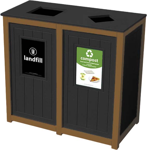 easycare spruce double 18 gallon square recycling bin with cedar frame