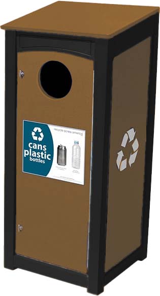 easycare emerald 18 gallon square recycling bin with cedar panels