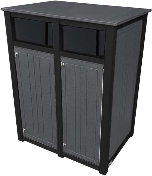 easycare hunter double 23 gallon square recycling bin with gray panels