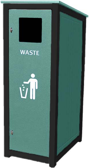 easycare spruce 23 gallon square recycling bin with green panels