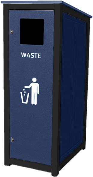 easycare spruce 23 gallon square recycling bin with patriot blue panels