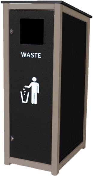 easycare spruce 23 gallon square recycling bin with weatherwood frame