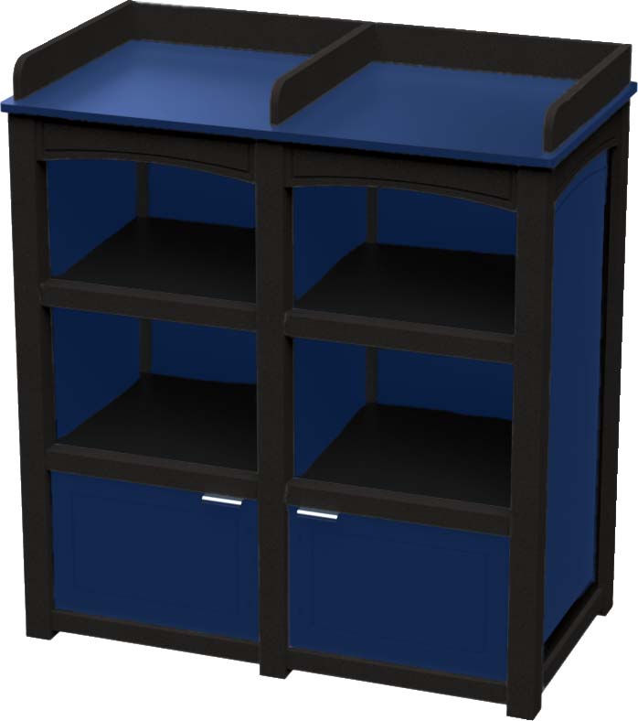 easycare emerald double bussing station with blue panels