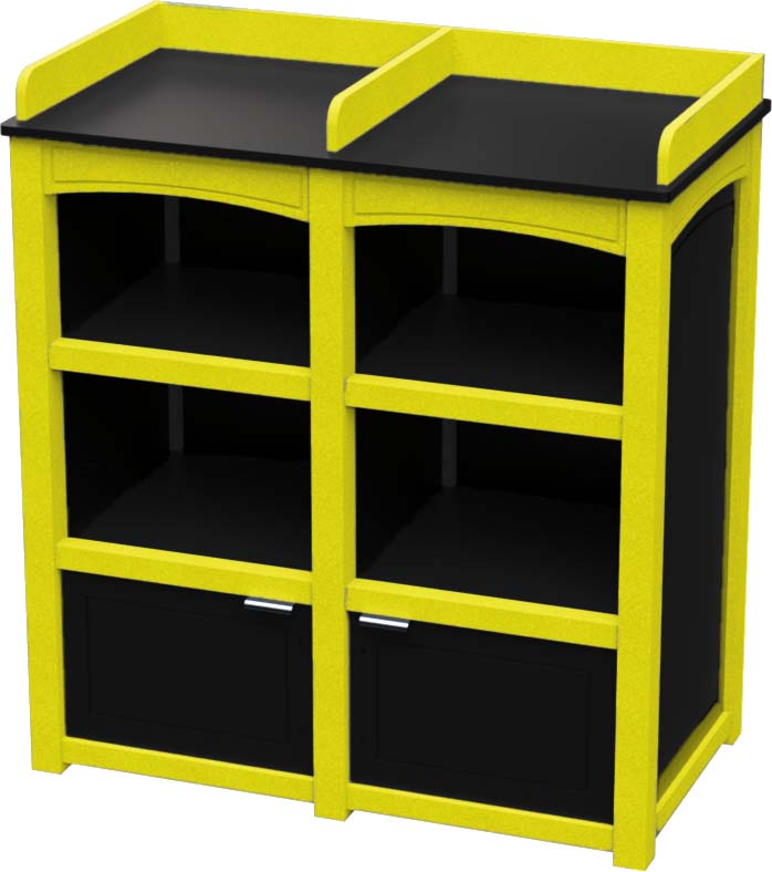 easycare emerald double bussing station with yellow frame