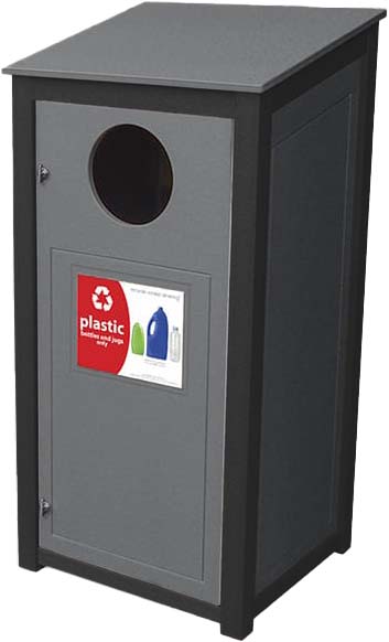 easycare hunter 26 gallon square recycling bin with gray panels