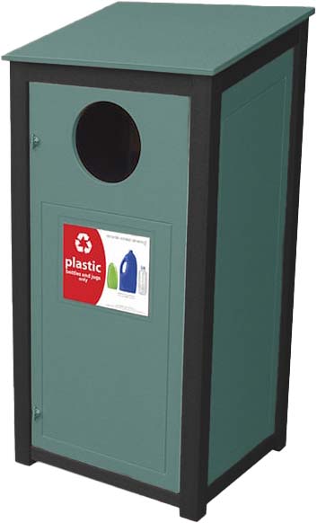 easycare hunter 26 gallon square recycling bin with green panels