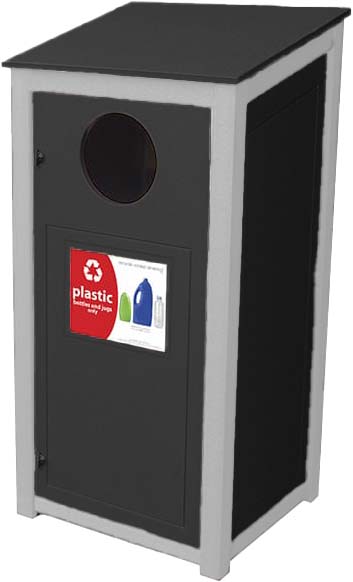 easycare hunter 26 gallon square recycling bin with white frame