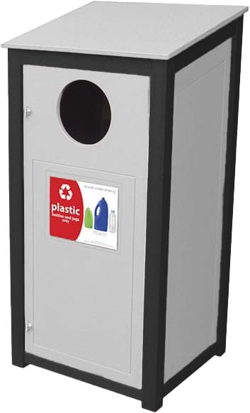 easycare hunter 26 gallon square recycling bin with white panels