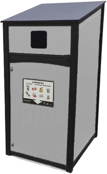 easycare emerald 48 gallon roll cart recycling bin with white panels