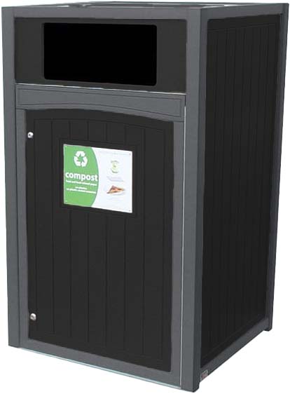 easycare emerald 64 gallon roll cart recycling bin with gray frame
