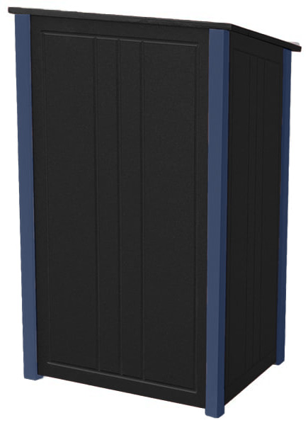 easycare brunswick podium and hosting station with patriot blue frame