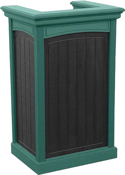 easycare emerald pedestal top podium and hosting station with green frame