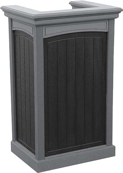easycare emerald pedestal top podium and hosting station with gray frame