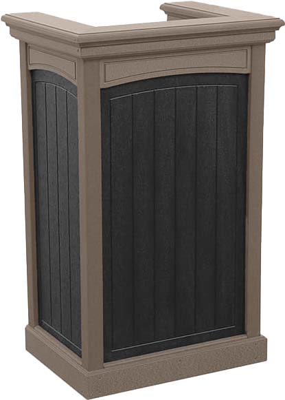 easycare emerald pedestal top podium and hosting station with weatherwood frame