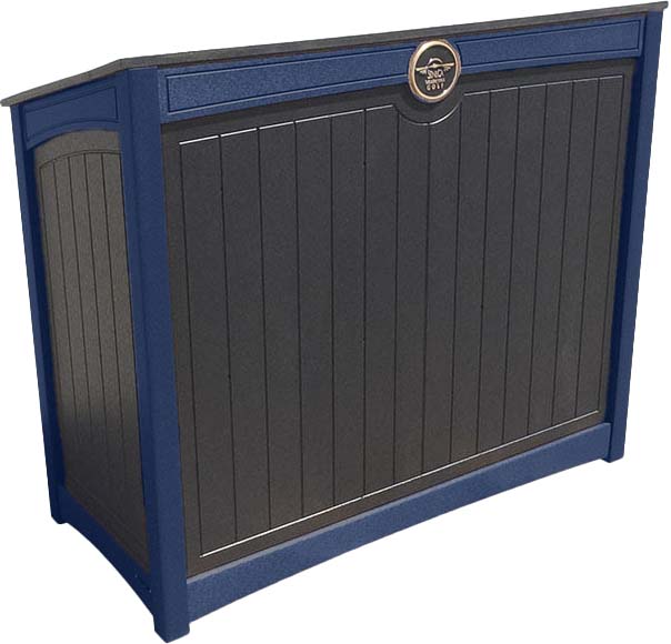easycare emerald podium and hosting station with patriot blue frame
