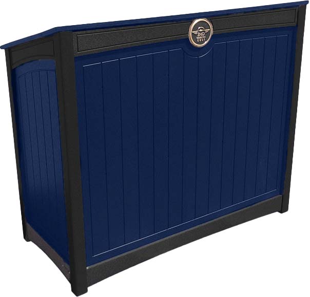 easycare emerald podium and hosting station with patriot blue panels