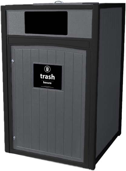 easycare emerald 96 gallon roll cart recycling bin with gray panels