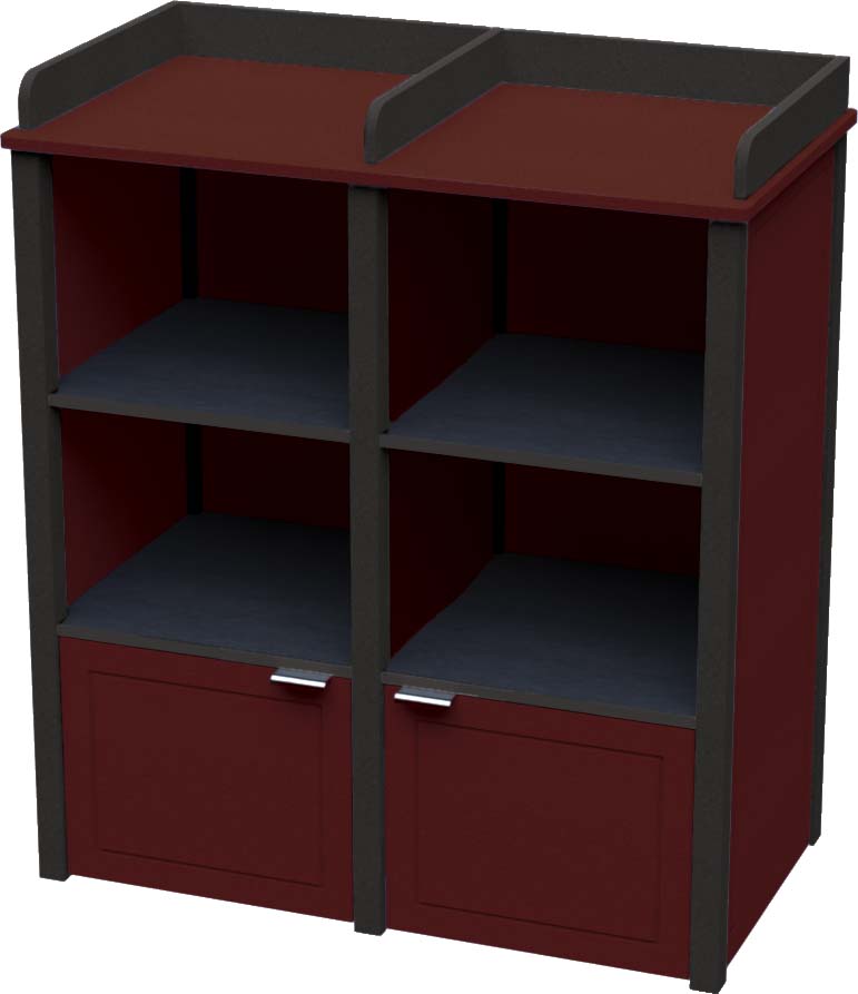easycare brunswick double bussing station with cherrywood panels