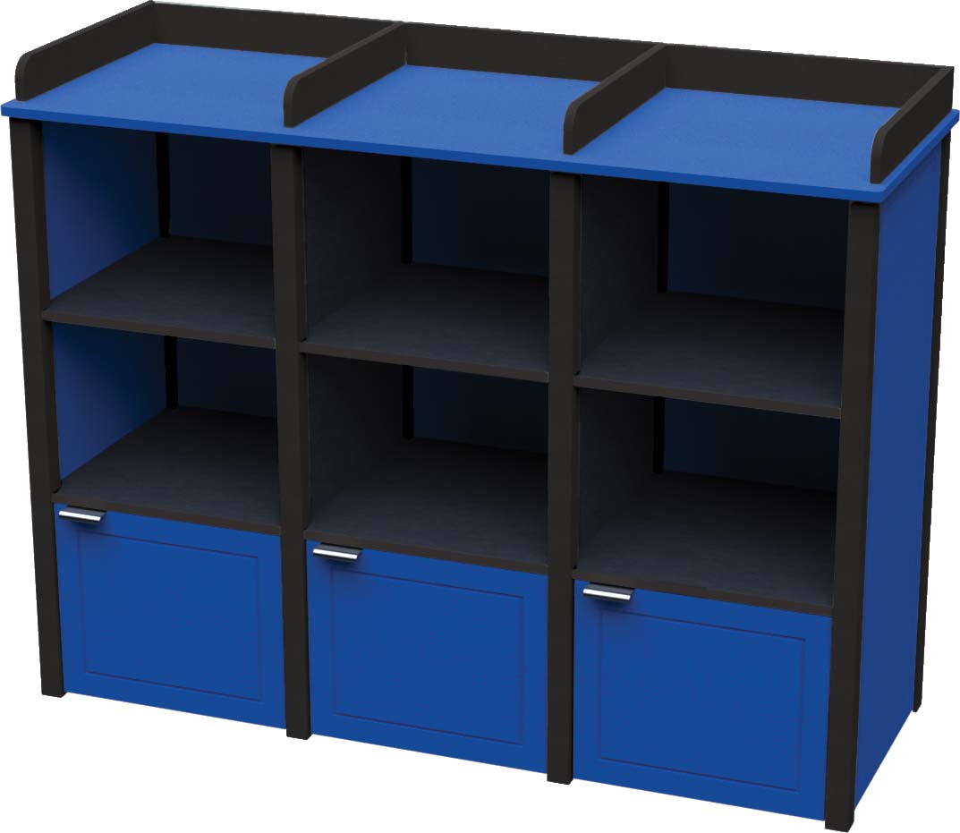 easycare brunswick triple bussing station with blue panels