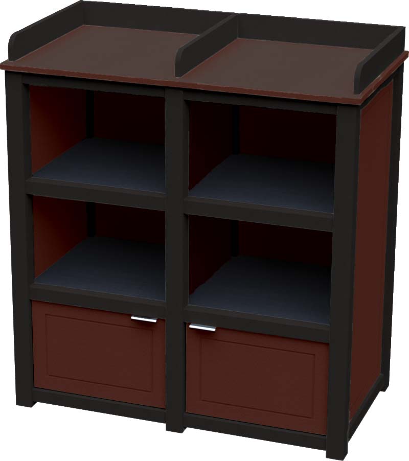easycare hunter double bussing station with cherrywood panels