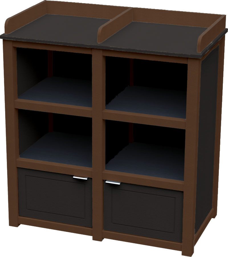 easycare hunter double bussing station with tudor brown frame