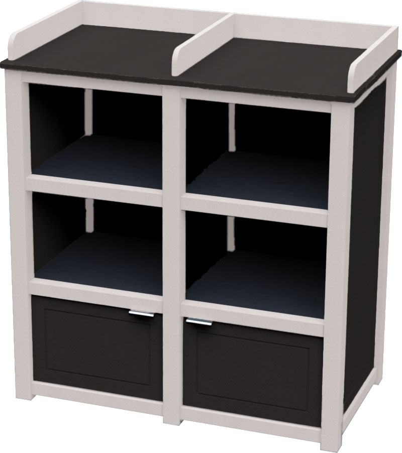 easycare hunter double bussing station with white frame