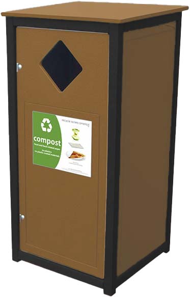 easycare spruce 32 gallon square recycling bin with cedar panels