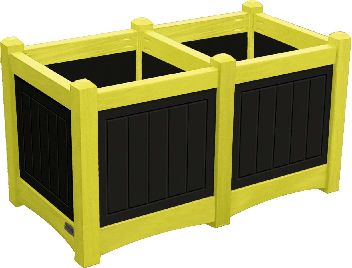 easycare hunter double planter with yellow frame