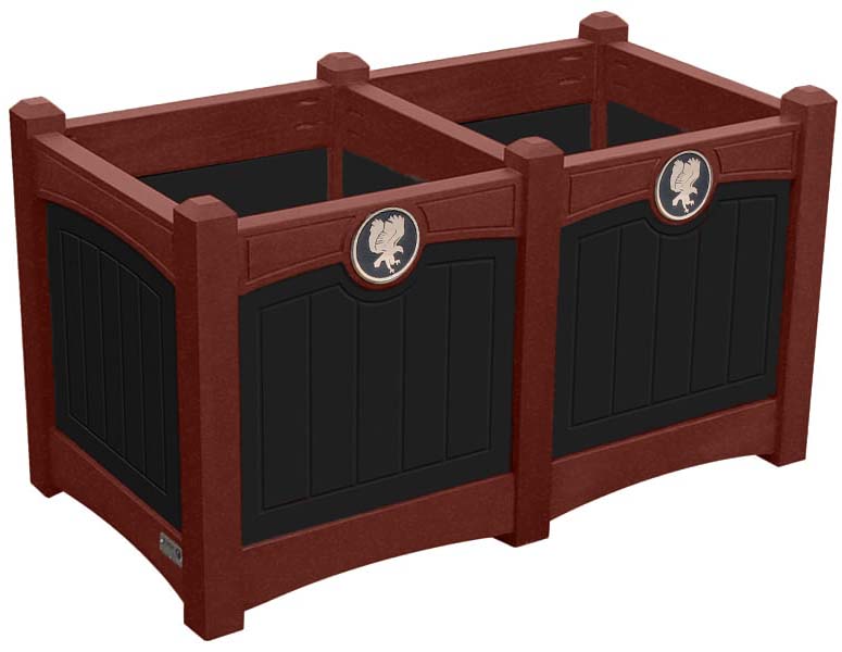 easycare emerald double planter with cherrywood frame