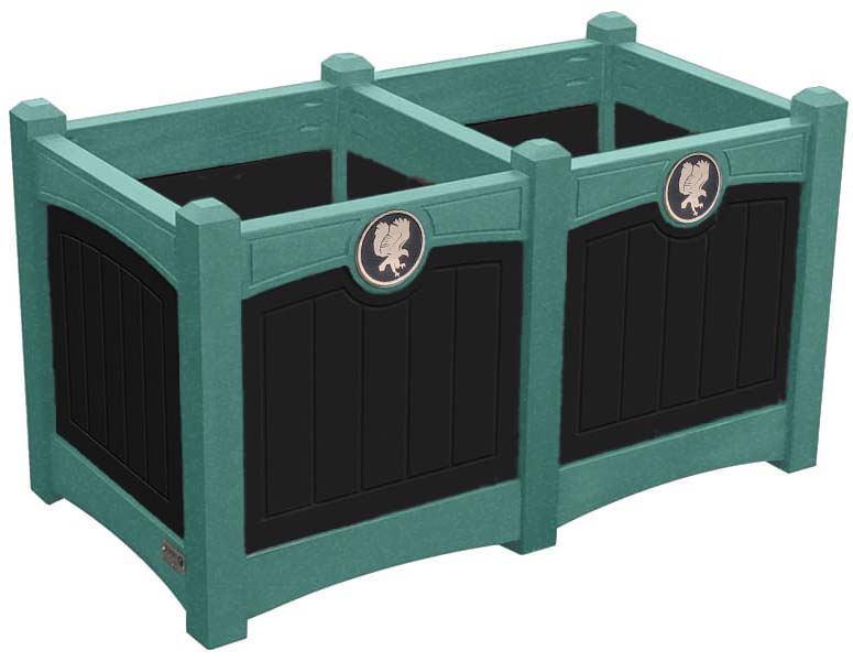 easycare emerald double planter with green frame