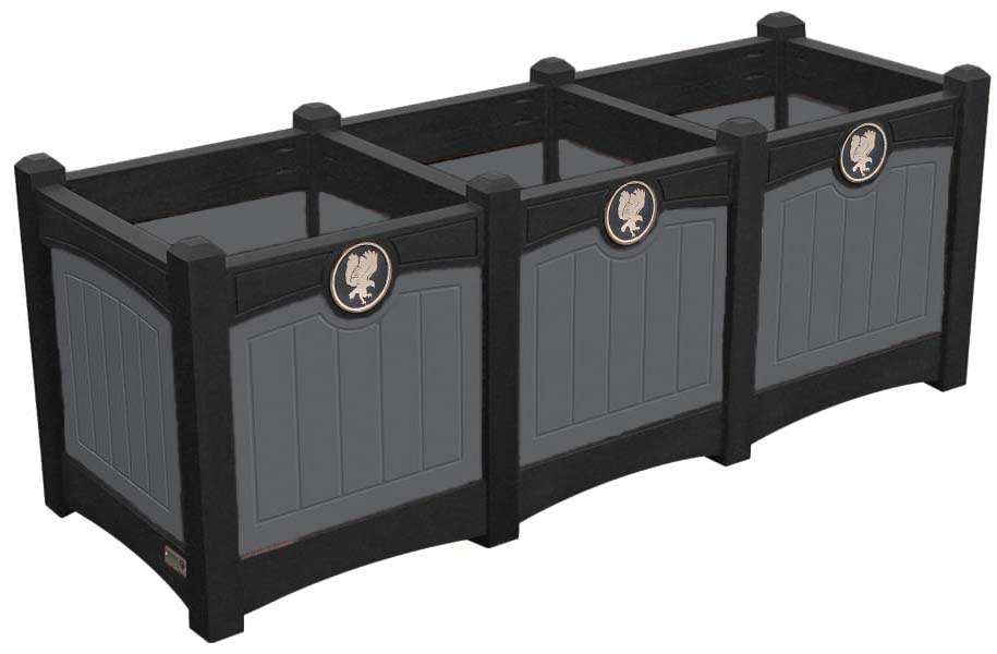 easycare emerald triple planter with gray panels