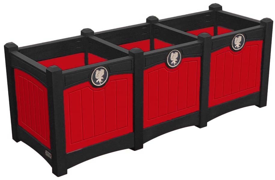 easycare emerald triple planter with red panels