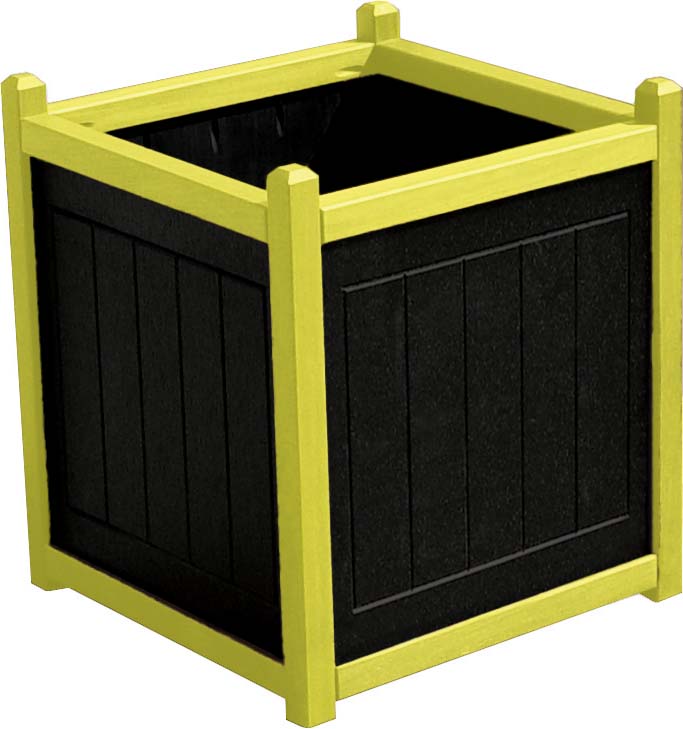 easycare spruce planter with yellow frame