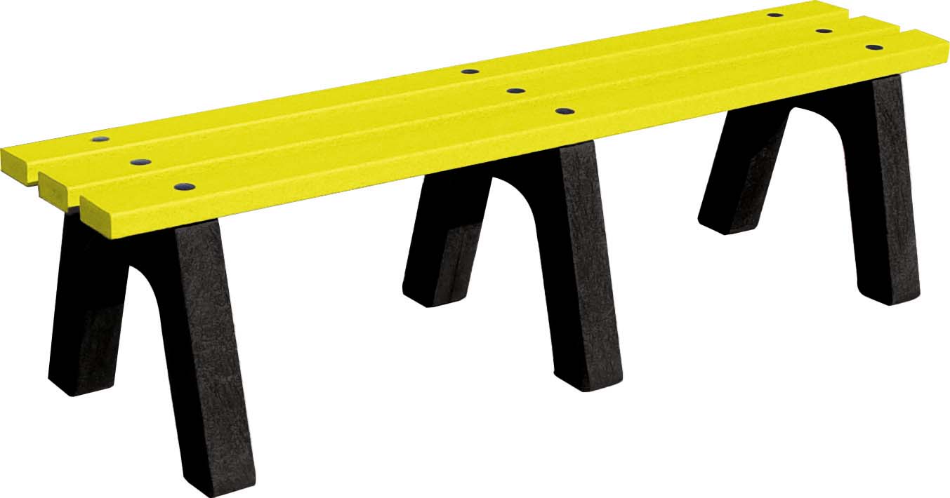 easycare trail style bench with yellow panels