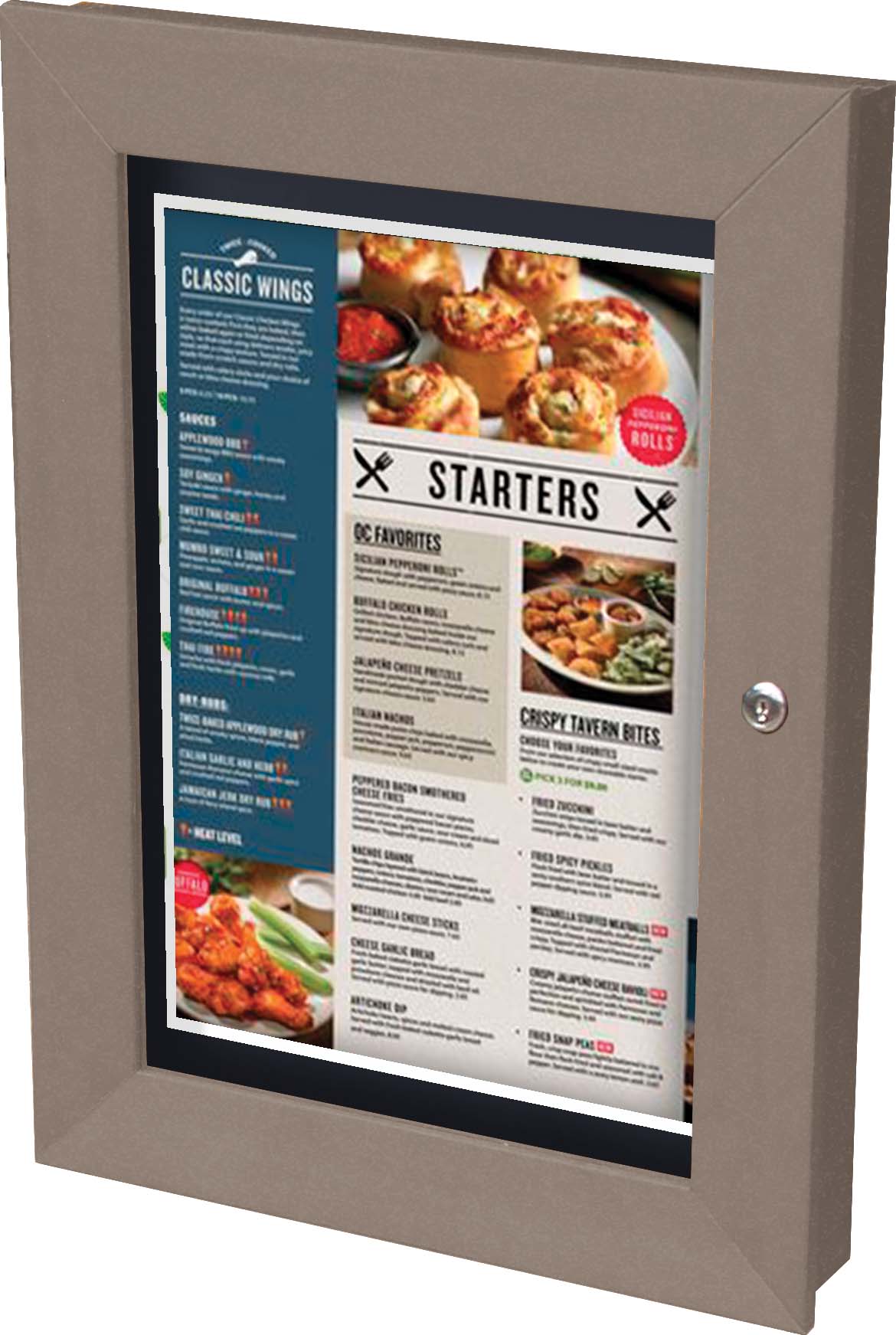 easycare menu board with weatherwood frame