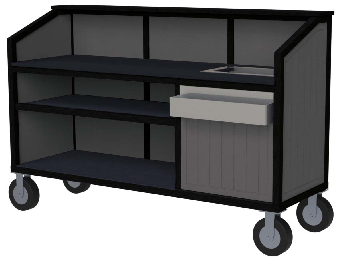 easycare 72 inch portable bar with gray panels