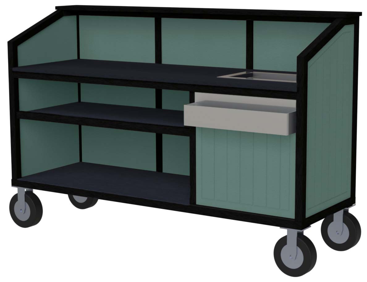 easycare 72 inch portable bar with green panels