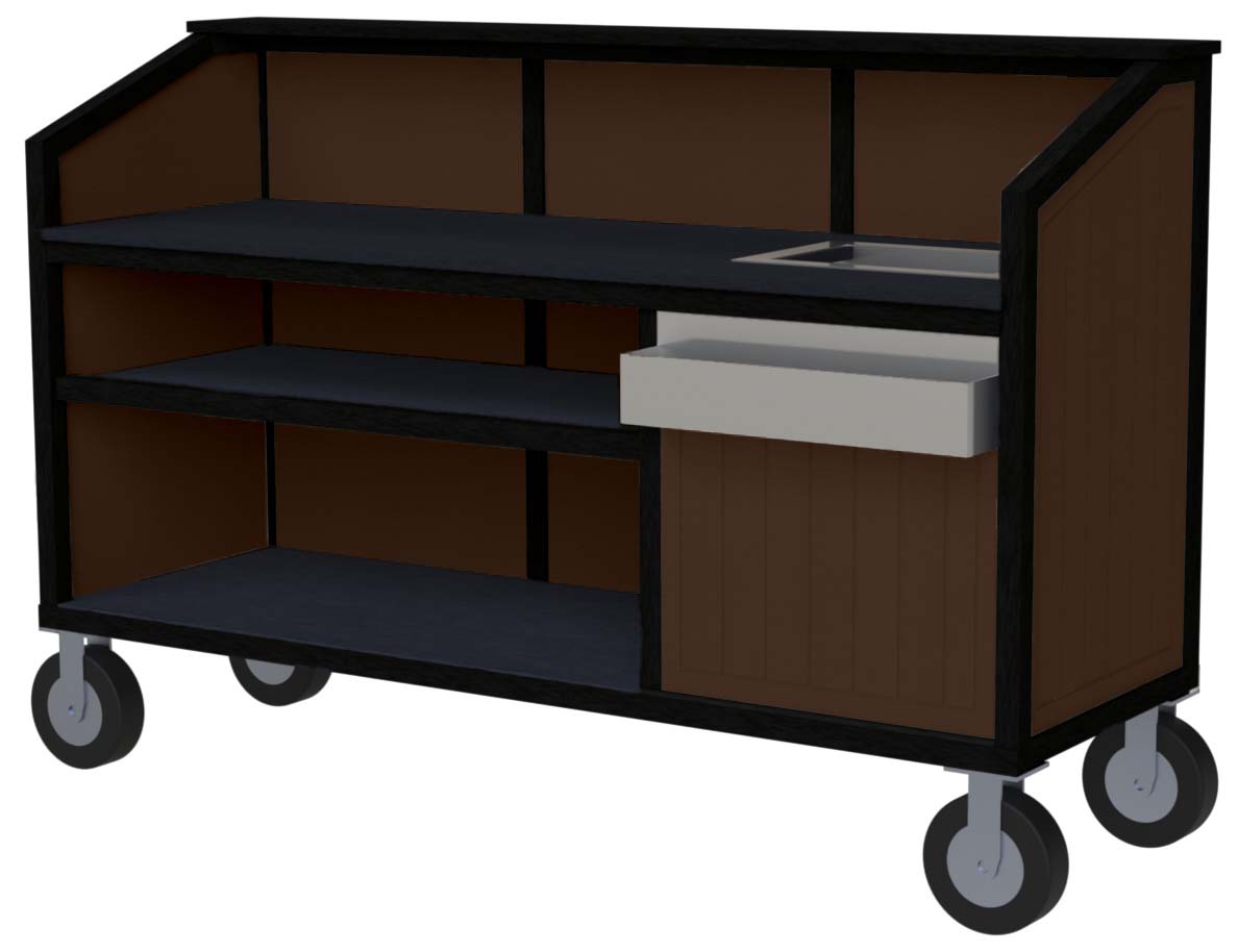 easycare 72 inch portable bar with tudor brown panels