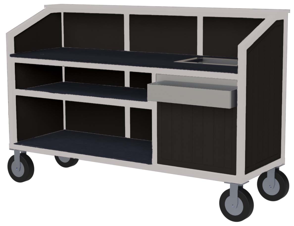 easycare 72 inch portable bar with white frame