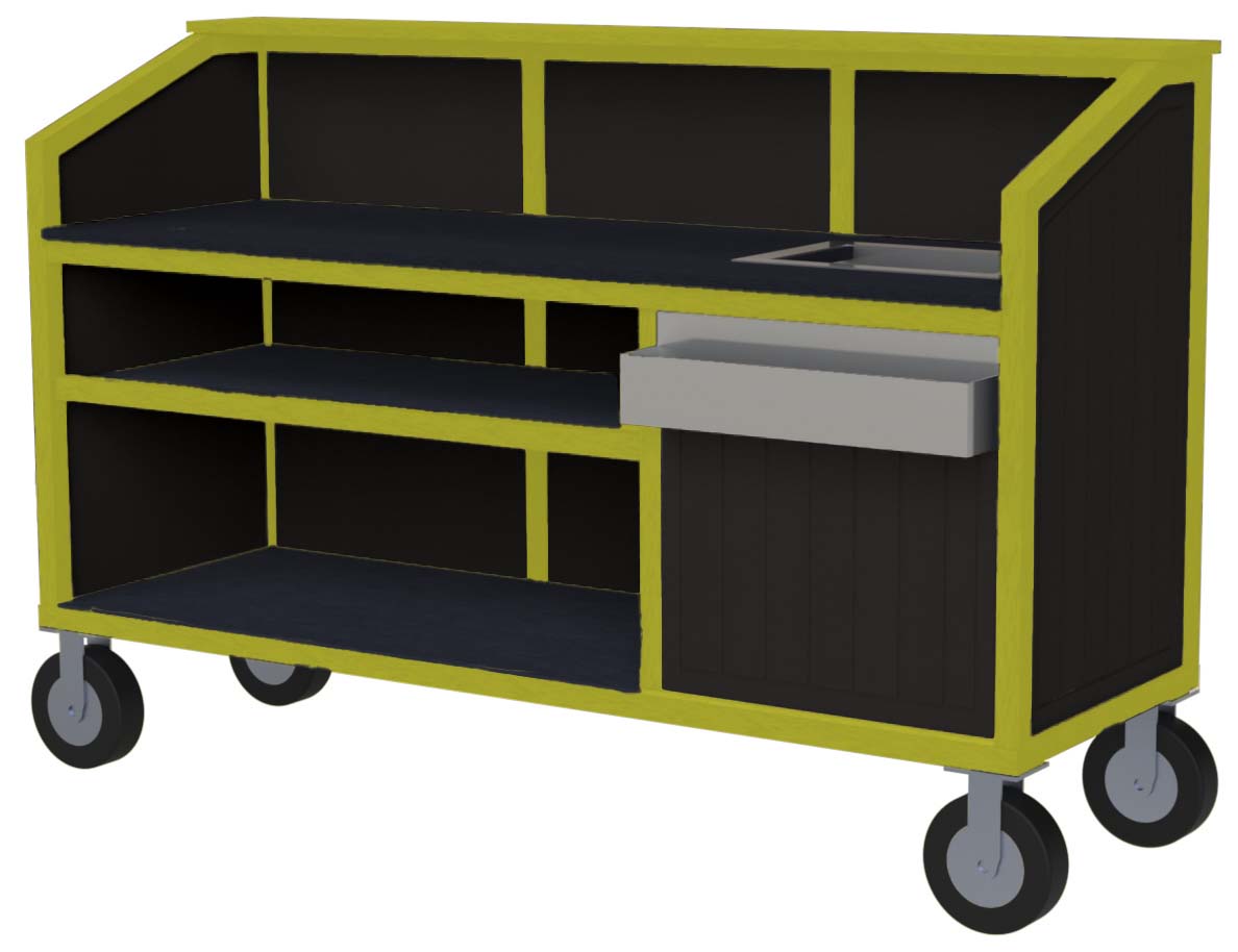 easycare 72 inch portable bar with yellow frame