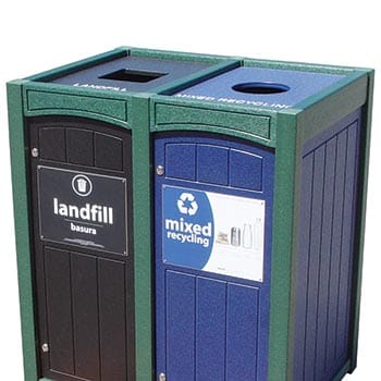 inset flat top custom recycling bins